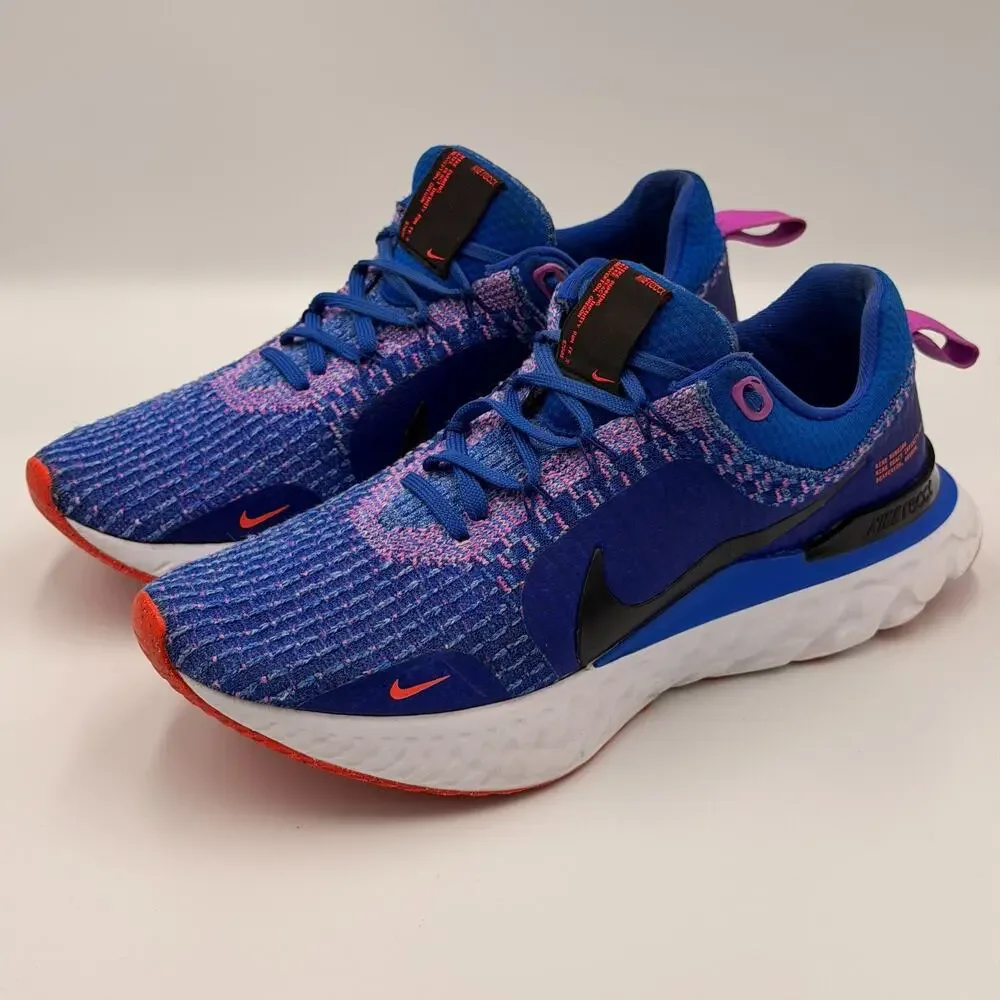 Nike React Infinity Run Flyknit 3 Womens Blue/Crimson DZ3016-400 Size US 8.5